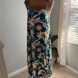 Roxy Teal and Yellow Floral Maxi Dress